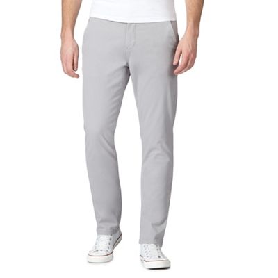 Pale grey skinny chino trousers